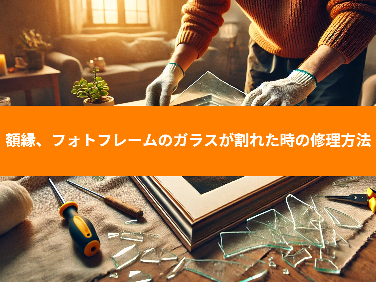額縁やフォトフレームのガラスが割れたときの修理方法！